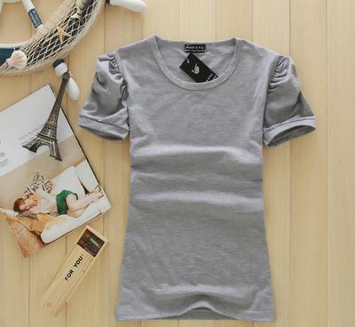 夏裝新款韓版女裝泡泡短袖T恤 純色百搭，圓領打底衫批發指南